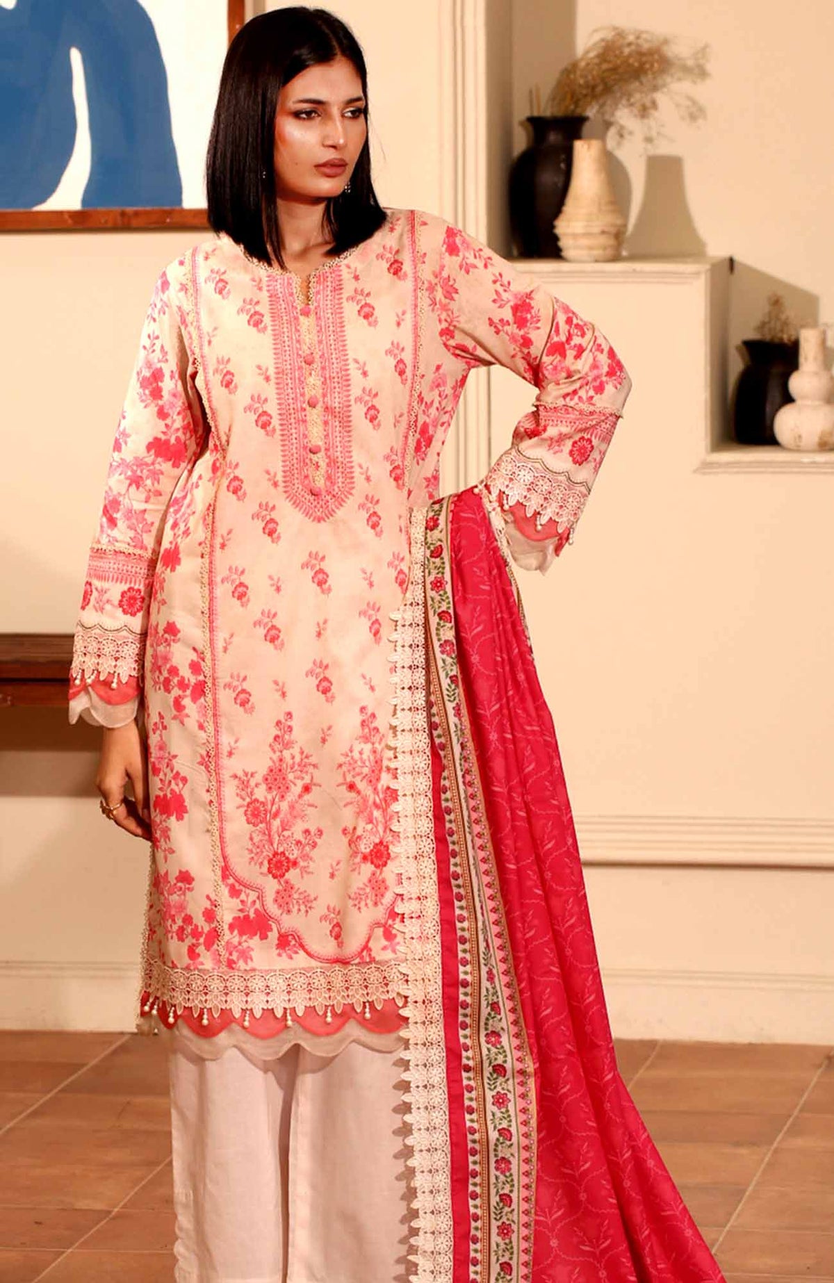 Masummery Unstitched Lawn Printed 3 Piece Suit Vol-1 MUSV1L - Peony - Summer Collection