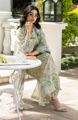 Signature Vol- II By Elaf Unstitched Lawn Embroidered 3 Piece Suit - ELFSGNV2-6A- Jade - Summer Collection