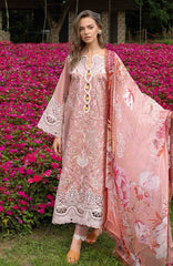 The Secret Garden - Hemline By Mushq Unstitched Lawn  Embroidered 3 Piece Suit MQHMSGL - 06 - Peach Blossom -  Summer Collection