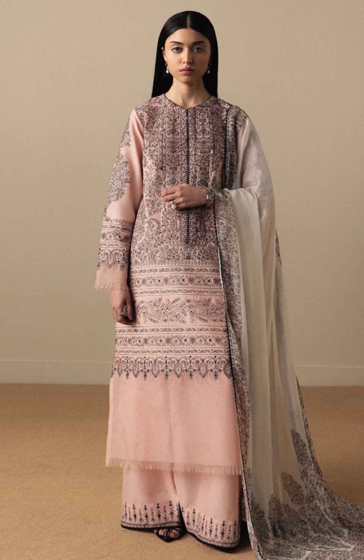 Satori By Zara Shahjahan Unstitched Lawn Embroidered 3 Piece Suit  - ZSSTL-11 - AKAHANA- Summer Collection
