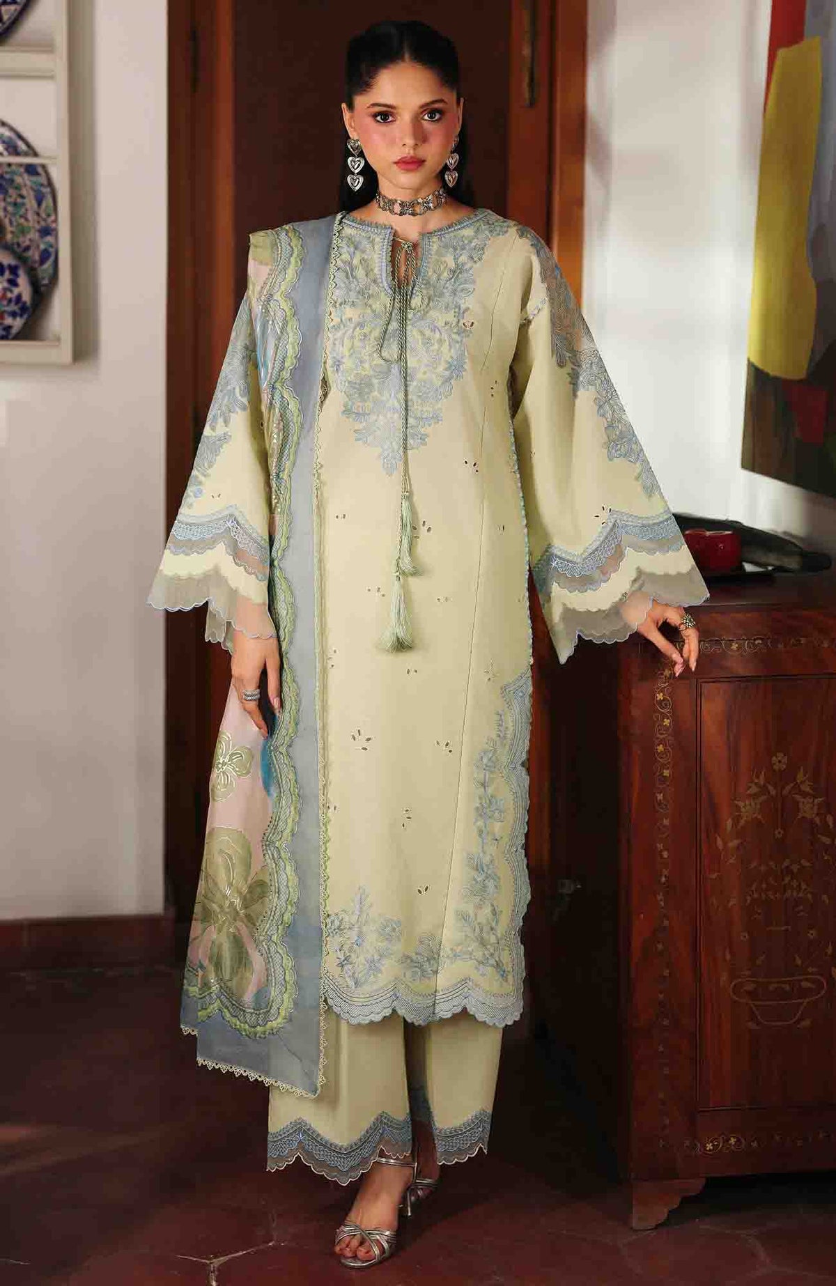 Lumina By Bin Ilyas Unstitched Lawn Embroidered 3 Piece Suit BNLYLMN-011 -  Summer Collection