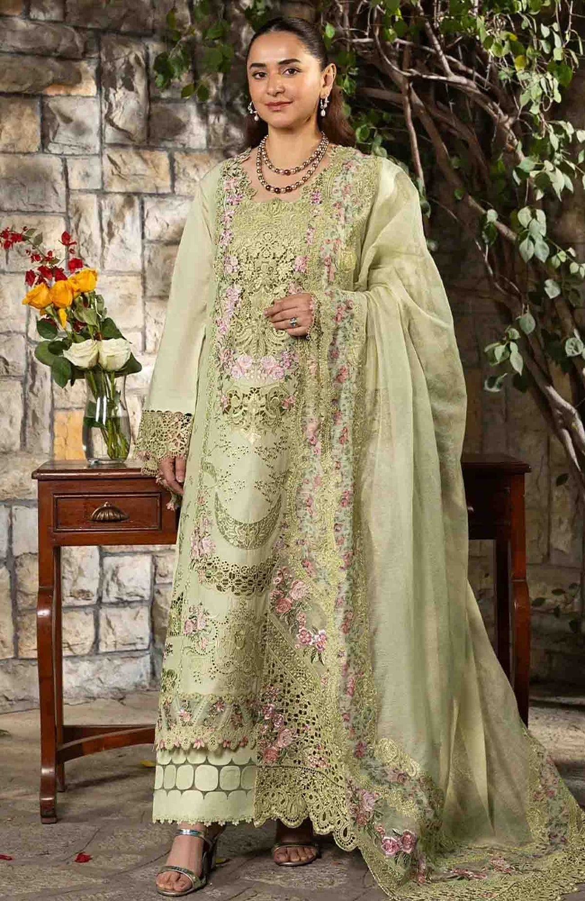 Luxury By Elaf Unstitched Lawn Embroidered 3 Piece Suit - ELFLXL-11- Spanish Muse - Summer Collection