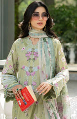 Signature Vol- II By Elaf Unstitched Lawn Embroidered 3 Piece Suit - ELFSGNV2-6A- Jade - Summer Collection
