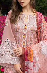 The Secret Garden - Hemline By Mushq Unstitched Lawn  Embroidered 3 Piece Suit MQHMSGL - 06 - Peach Blossom -  Summer Collection