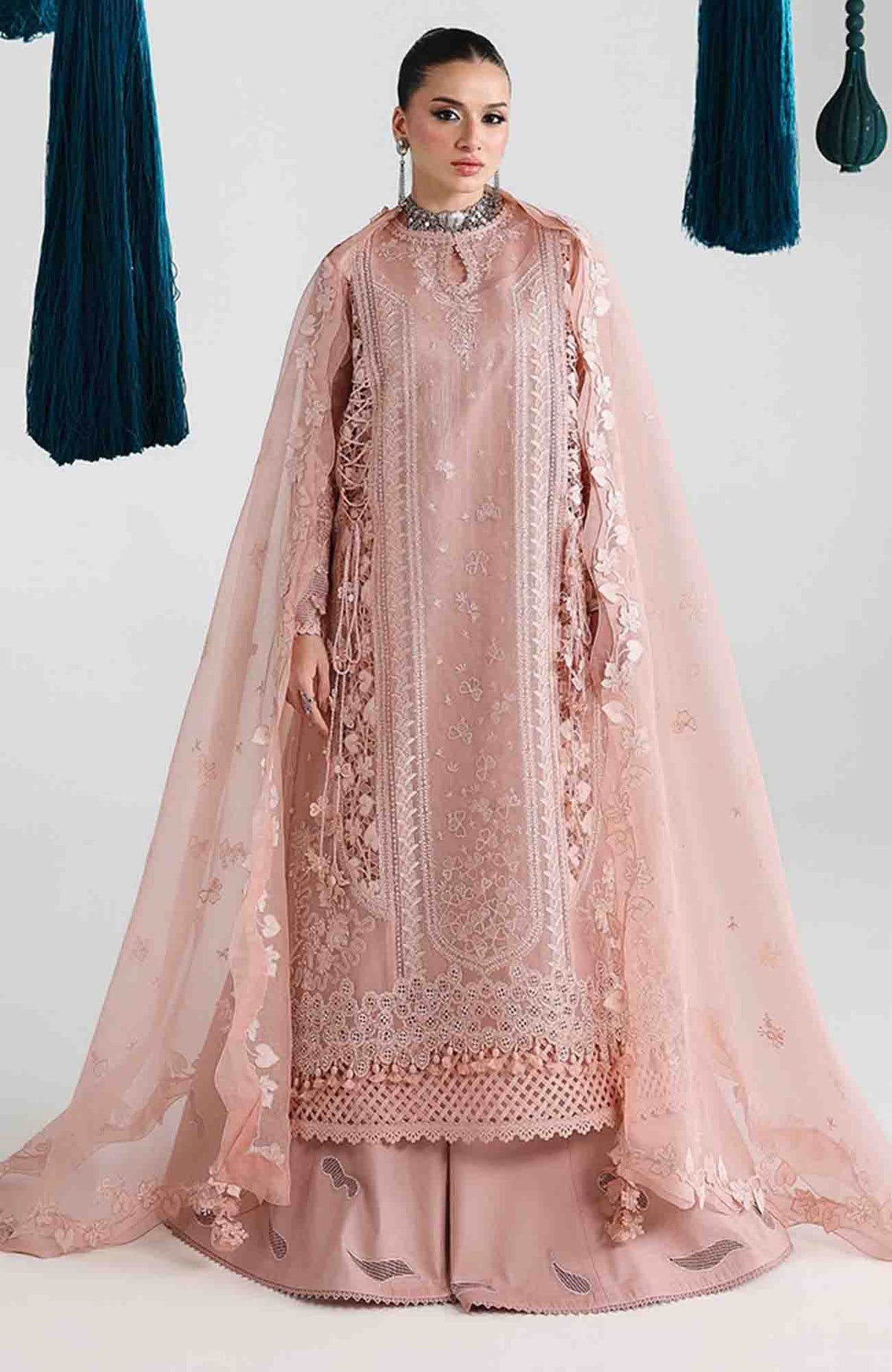 Festive Lawn By Qalamkar Unstitched Lawn Embroidered 3 Piece Suit  - QLMFSTL-11-Jina - Summer Collection