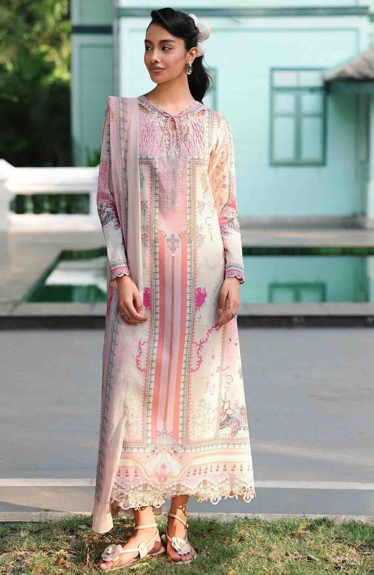 QPrints By Qalamkar Unstitched Lawn Printed 3 Piece Suit QLMQP26 Elara - 6A - Summer Collection