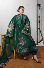 Jugnu by Hussain Rehar Unstitched Lawn Embroidered 3 Piece Suits- -JUGELXL-11-Bezan- Summer Collection