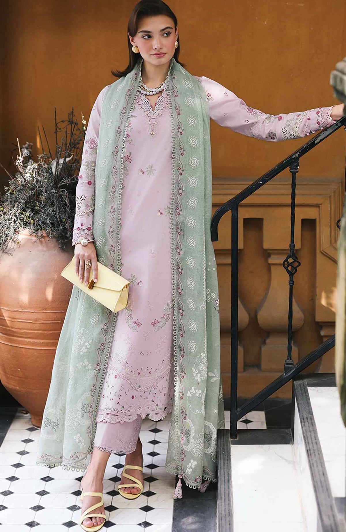 Qline by Qalamkar  Unstitched Lawn Embroidered 3 Piece Suit - QLMQDL-11- Inaya -  Summer Collection