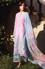 Solace Ombre Chikankari By Mushq Unstitched Lawn Embroidered 3 Piece Suit - MQHMSOCK- Faint Blossom- Summer Collection