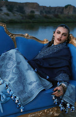 Kot Radha Kishan - Into The South By Hussain Rehar Unstitched Karandi  3 Piece Suit- HRKRKRDW- Aab - Winter Collection