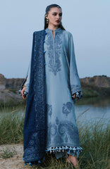 Kot Radha Kishan - Into The South By Hussain Rehar Unstitched Karandi  3 Piece Suit- HRKRKRDW- Aab - Winter Collection