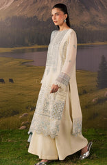 Divani By Daria  Unstitched Chiffon Embroidered 3 Piece - DRDVN-05- White -Fomal Collection