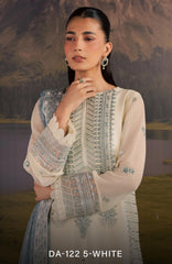 Divani By Daria  Unstitched Chiffon Embroidered 3 Piece - DRDVN-05- White -Fomal Collection
