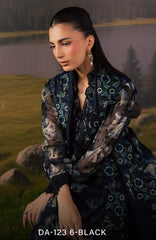 Divani By Daria  Unstitched Chiffon Embroidered 3 Piece - DRDVN-06- Black -Fomal Collection