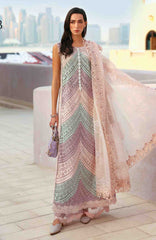 Luxury Lawn By Maria B Unstitched Lawn Embroidered 3 Piece Suit - MBLXL-12B- Summer Collection