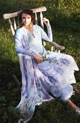 Solace Ombre Chikankari By Mushq Unstitched Lawn Embroidered 3 Piece Suit - MQHMSOCK- Ombre Whisper- Summer Collection