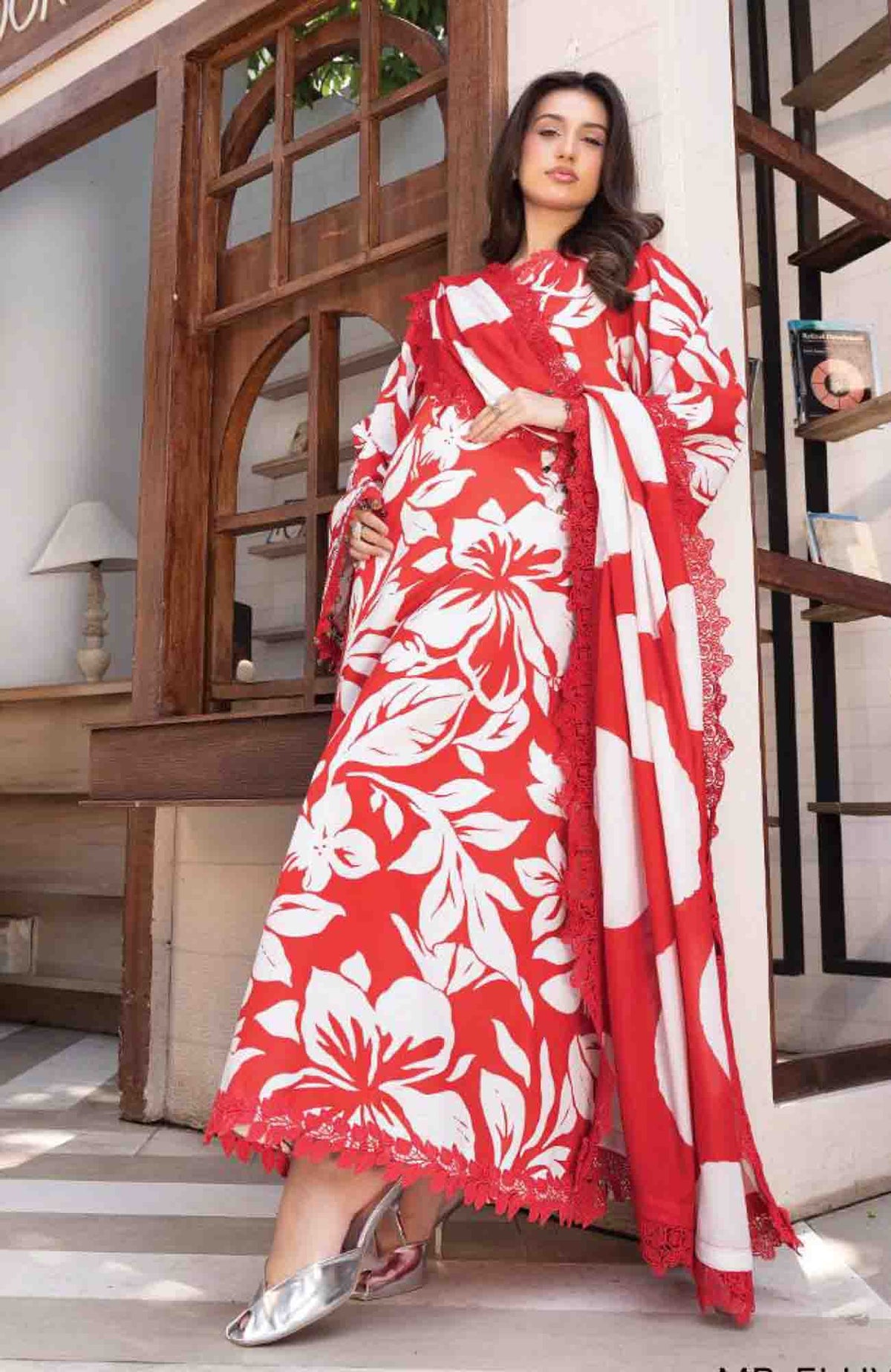 M Basic Elaheh Vol-II By Maria B Unstitched Lawn  Printed  3 Piece Suit - MBSCELPL12 - Summer Collection