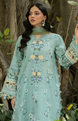 Signature Vol- II By Elaf Unstitched Lawn Embroidered 3 Piece Suit - ELFSGNV2-6B- Zaria - Summer Collection