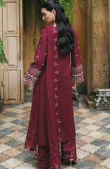 Qline by Qalamkar  Unstitched Lawn Embroidered 3 Piece Suit - QLMQDL-12- Garnet -  Summer Collection