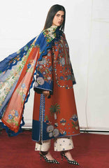 Jugnu by Hussain Rehar Unstitched Lawn Embroidered 3 Piece Suits- -JUGELXL-12- Tahmi- Summer Collection