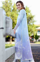 Solace Ombre Chikankari By Mushq Unstitched Lawn Embroidered 3 Piece Suit - MQHMSOCK- Ombre Whisper- Summer Collection