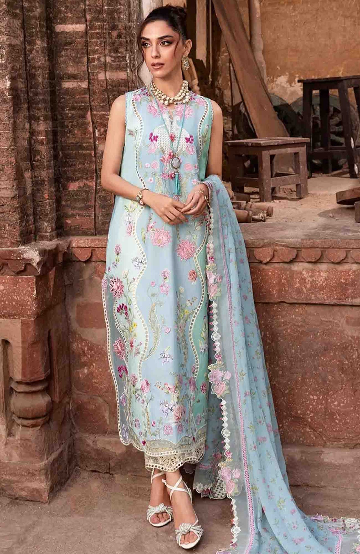 Breeze by  Saira Shakira Unstitched Lawn Embroidered 3 Piece Suits -SRSKBLXL-7B- Faye- Summer Collection