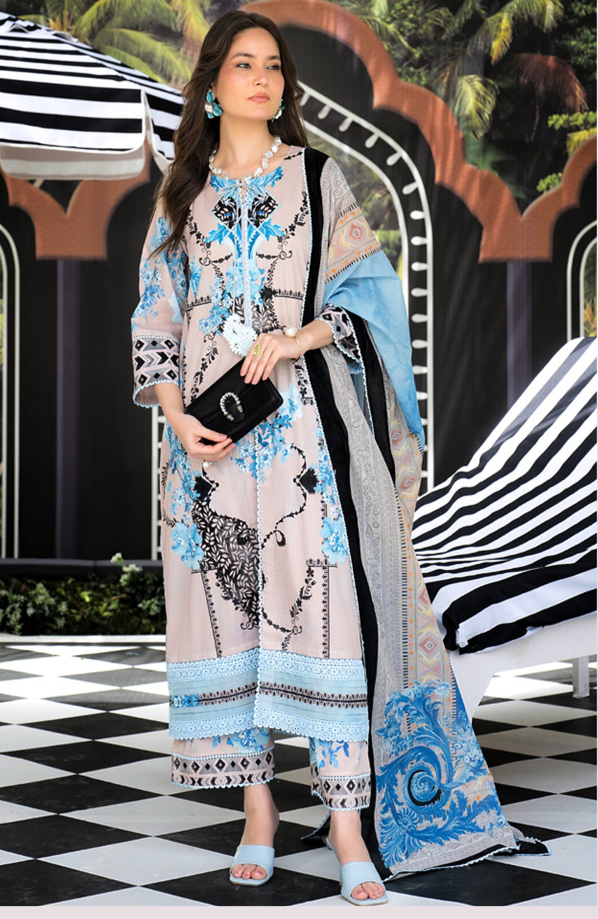 Luxury Printed Lawn By Regalia Unstitched  Lawn Printed 3 Piece Suit  - RGLASIBPRT-08- Lush laila- Summer Collection