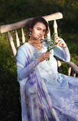 Solace Ombre Chikankari By Mushq Unstitched Lawn Embroidered 3 Piece Suit - MQHMSOCK- Ombre Whisper- Summer Collection