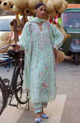 Wild Flower By Zaha Unstitched Lawn Embroidered 3 Piece Suits -ZHWLFLW-12- JADE VINE REVERIE - Summer Collection