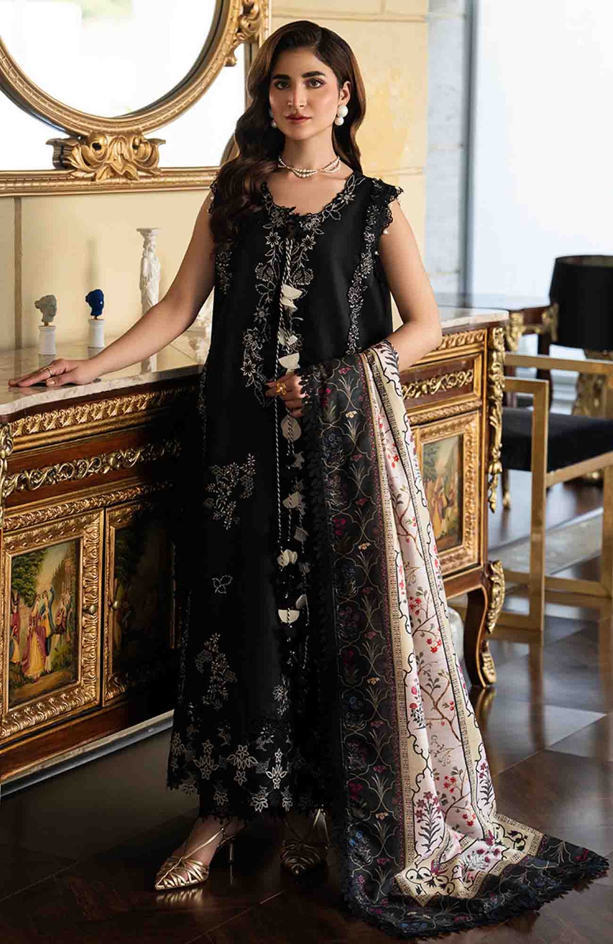 Carnation By Rang Rasiya  Unstitched  Lawn Embroidered 3 Piece Suit RRCRTL-13- Leah- Summer Collection