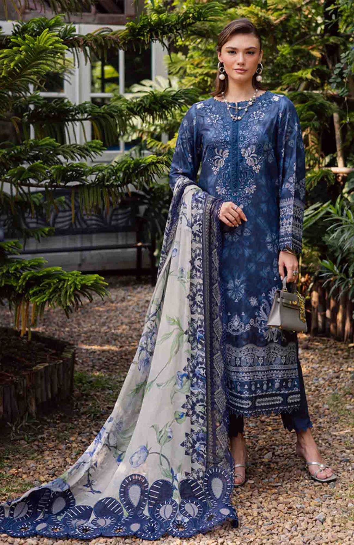 Gardenia By Nureh Unstitched Lawn Embroidered 3 Piece Suit - NRGRDL-07- Summer Collection