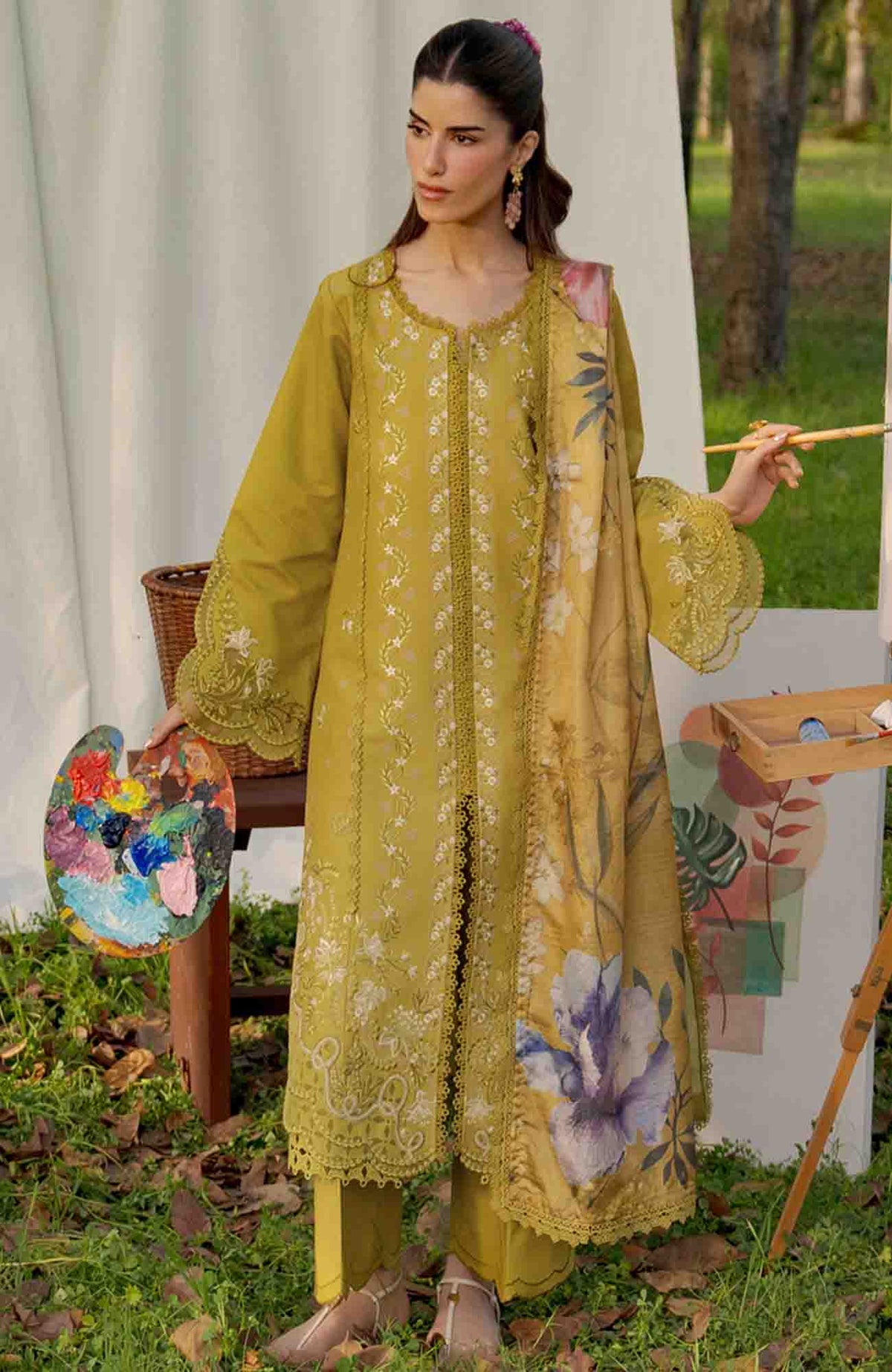Luxury Eid By Rang Rasiya Unstitched Lawn Embroidered 3 Piece Suit  - RRLELXL-12- Haya- Summer Collection