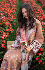 The Secret Garden - Hemline By Mushq Unstitched Lawn  Embroidered 3 Piece Suit MQHMSGL - 016 - Rosette Reverie -  Summer Collection