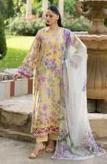 Signature Vol- II By Elaf Unstitched Lawn Embroidered 3 Piece Suit - ELFSGNV2-7A- Stella - Summer Collection