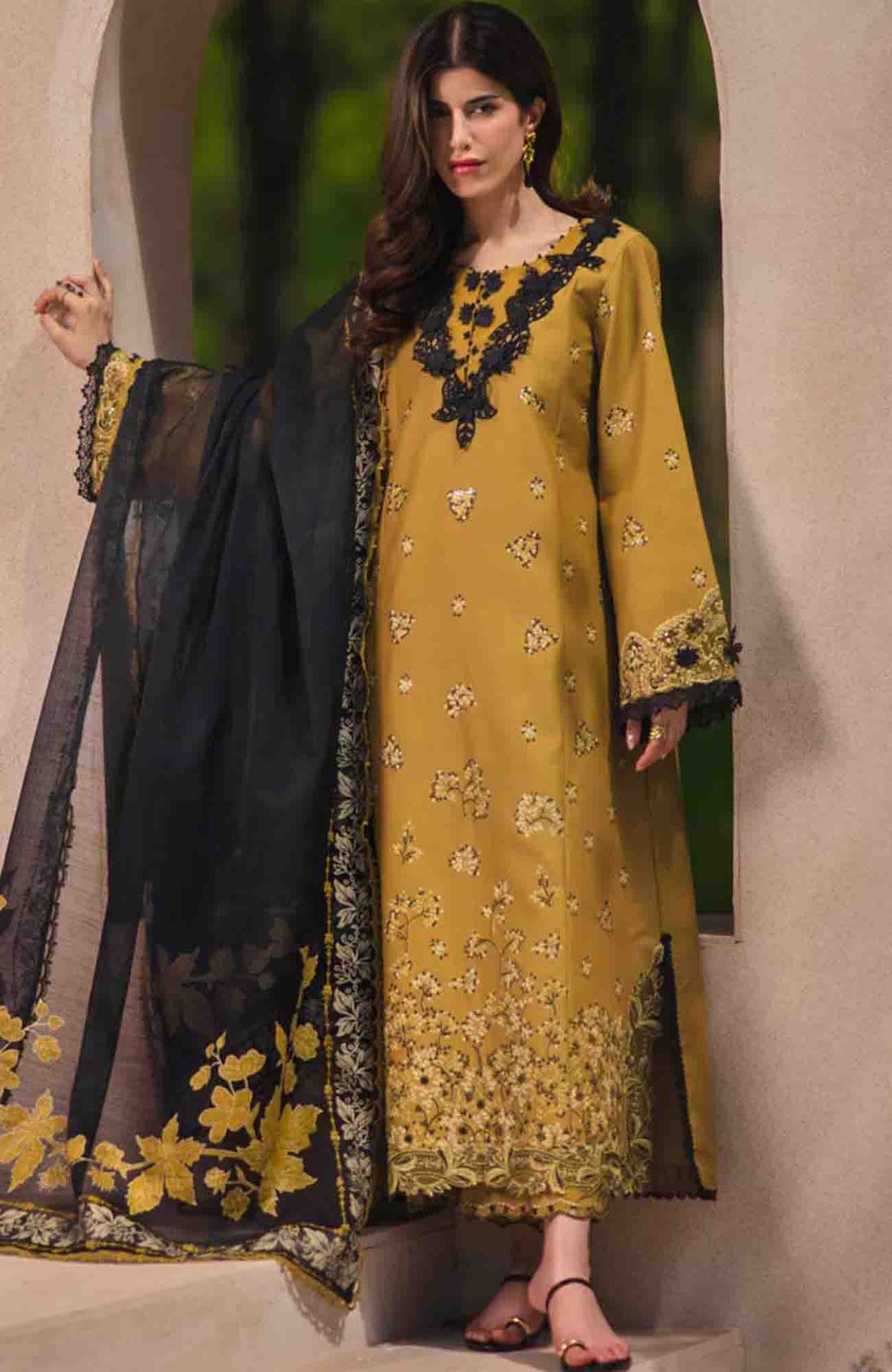 Luxury Eid By Rang Rasiya Unstitched Lawn Embroidered 3 Piece Suit  - RRLELXL-9- Mahi - Summer Collection