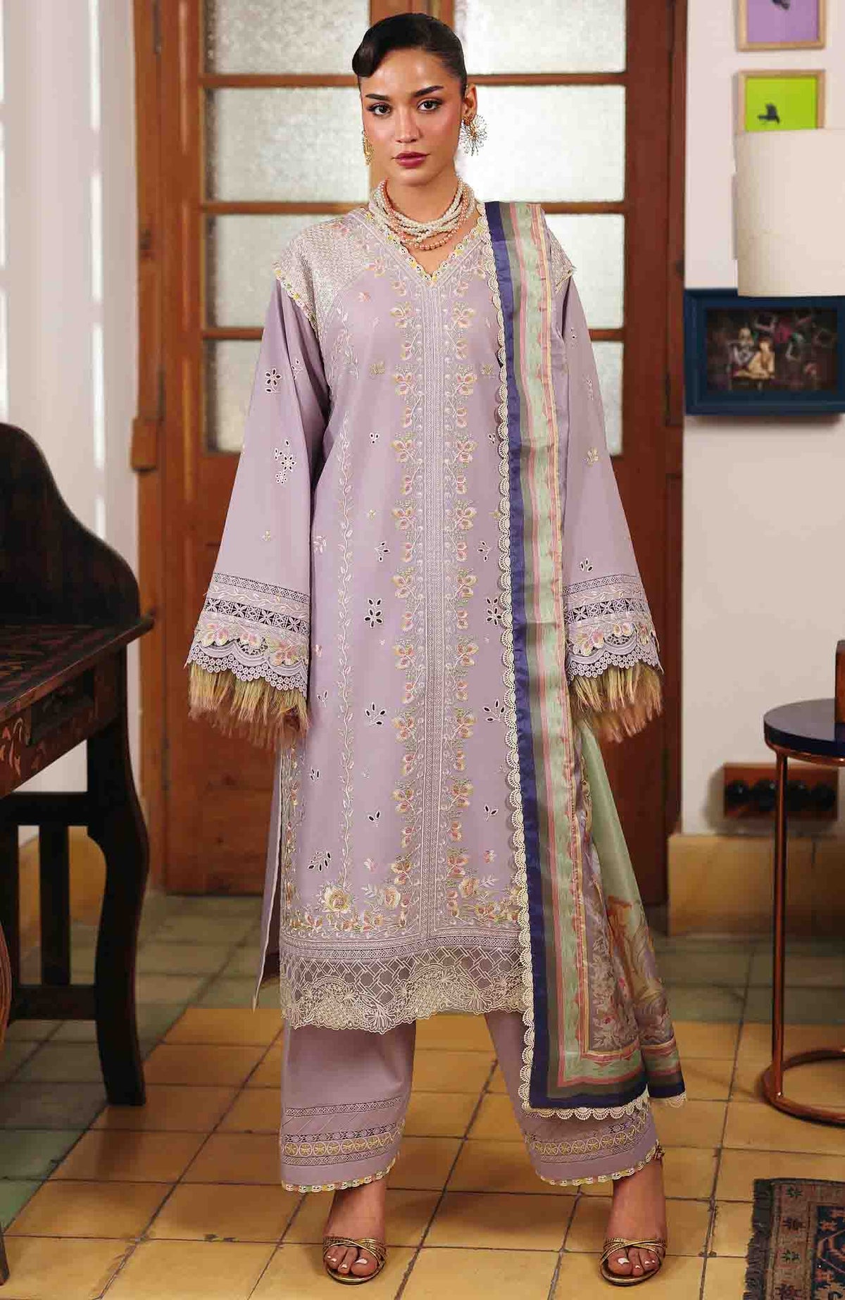 Lumina By Bin Ilyas Unstitched Lawn Embroidered 3 Piece Suit BNLYLMN-014 -  Summer Collection