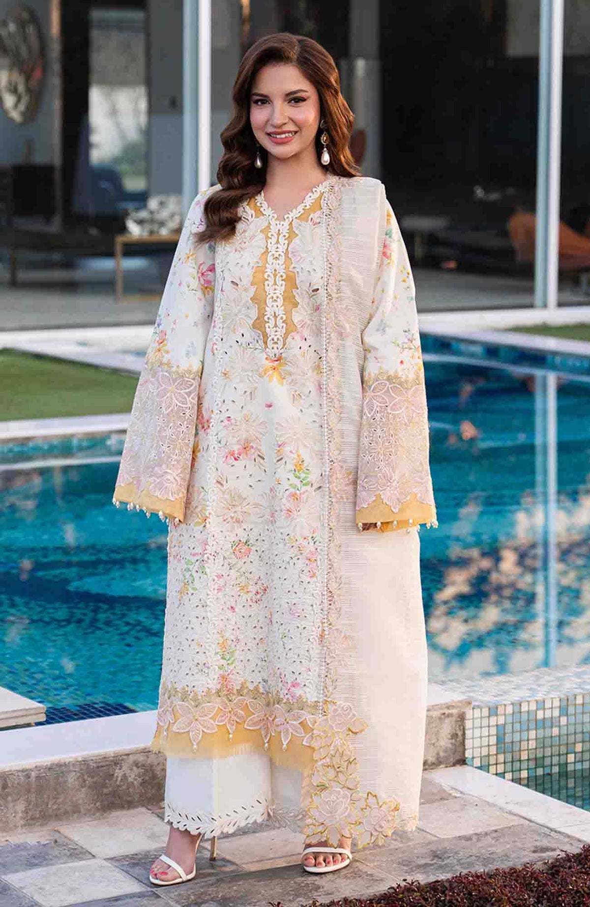 Carnation By Rang Rasiya  Unstitched  Lawn Embroidered 3 Piece Suit RRCRTL-14- Lily- Summer Collection