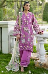 Signature Vol- II By Elaf Unstitched Lawn Embroidered 3 Piece Suit - ELFSGNV2-7B- Kiara - Summer Collection
