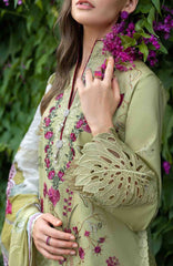 The Secret Garden - Hemline By Mushq Unstitched Lawn  Embroidered 3 Piece Suit MQHMSGL - 010 - Wildflower Waltz -  Summer Collection