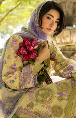 Signature Vol- II By Elaf Unstitched Lawn Embroidered 3 Piece Suit - ELFSGNV2-8A- Olivia- Summer Collection