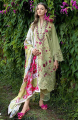 The Secret Garden - Hemline By Mushq Unstitched Lawn  Embroidered 3 Piece Suit MQHMSGL - 010 - Wildflower Waltz -  Summer Collection