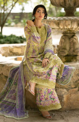 Signature Vol- II By Elaf Unstitched Lawn Embroidered 3 Piece Suit - ELFSGNV2-8A- Olivia- Summer Collection