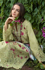 The Secret Garden - Hemline By Mushq Unstitched Lawn  Embroidered 3 Piece Suit MQHMSGL - 010 - Wildflower Waltz -  Summer Collection