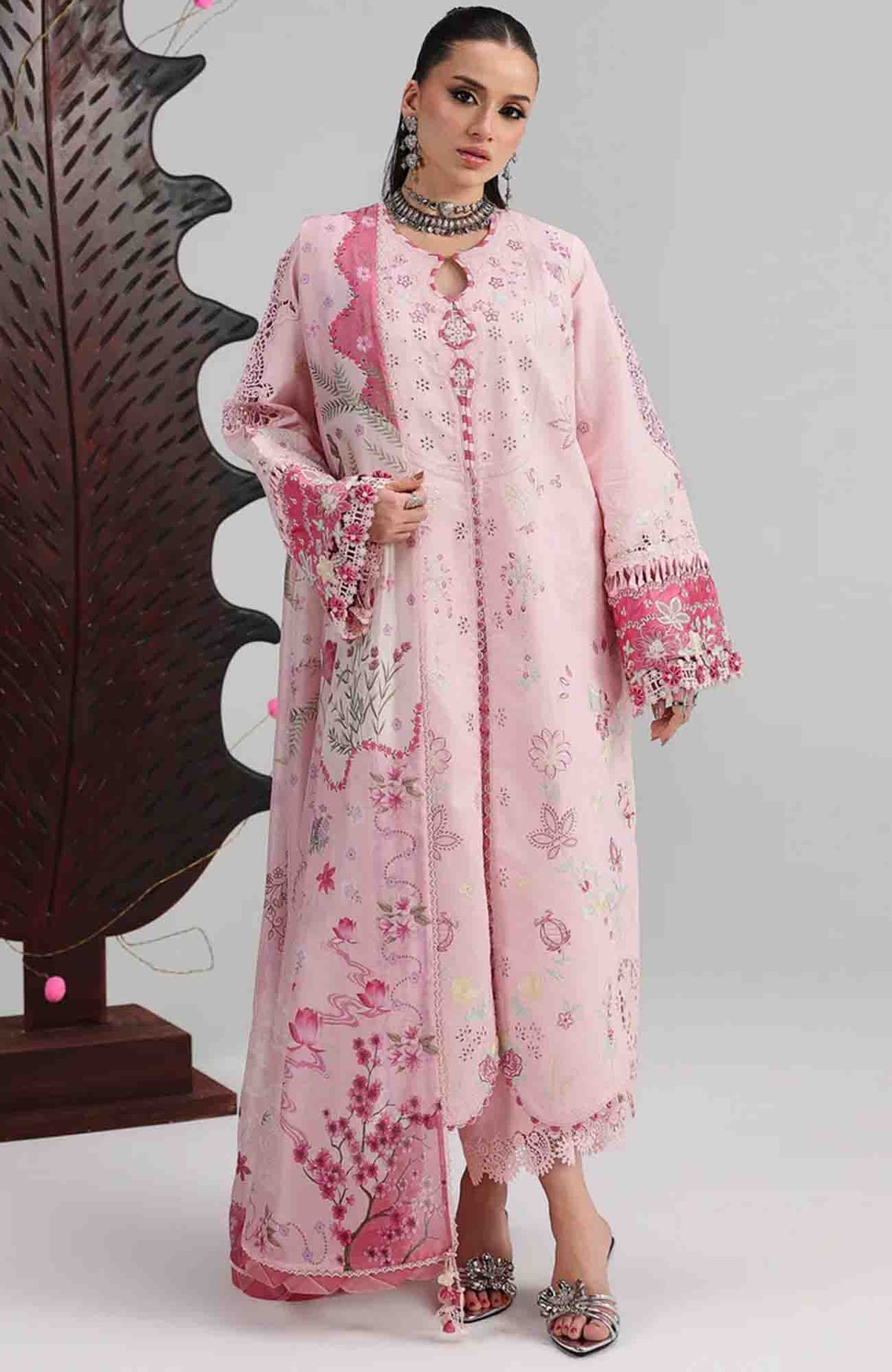 Festive Lawn By Qalamkar Unstitched Lawn Embroidered 3 Piece Suit  - QLMFSTL-04-Norah - Summer Collection