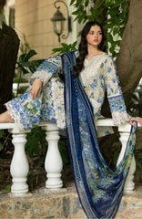 Signature Vol- II By Elaf Unstitched Lawn Embroidered 3 Piece Suit - ELFSGNV2-8B- Celine - Summer Collection