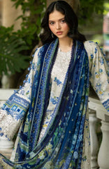 Signature Vol- II By Elaf Unstitched Lawn Embroidered 3 Piece Suit - ELFSGNV2-8B- Celine - Summer Collection