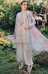 Mprints Safari Scape by Maria B Unstitched Lawn Embroidered 3 Piece Suit - MBMPSSL-1A -  Summer Collection