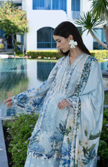 Santorini by Elaf Unstitched Lawn Printed 3 Piece Unstitched Suit - ELFSAN1A-Ocean Petals- Summer Collection