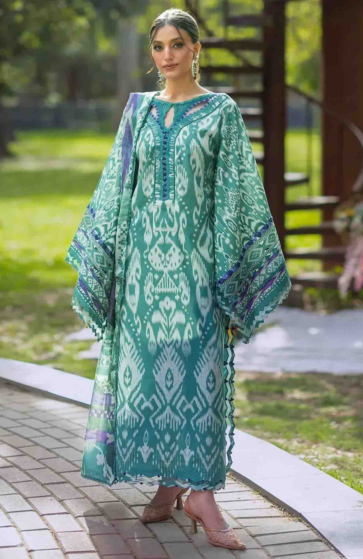 Bridgerton By Elaf Unstitched Lawn Printed 3 Piece Suit  - ELFBRGLP-1A- Nia Mare- Summer Collection