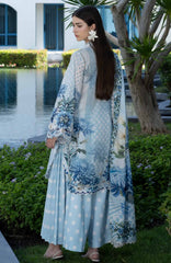 Santorini by Elaf Unstitched Lawn Printed 3 Piece Unstitched Suit - ELFSAN1A-Ocean Petals- Summer Collection